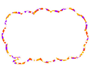 ステンドグラス風吹き出し　三角形模様　細長い雲形