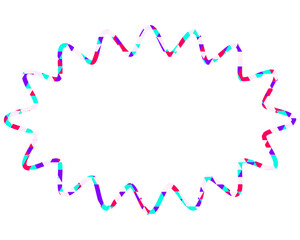 ステンドグラス風吹き出し　三角形模様　細長い丸みのあるギザギザした形