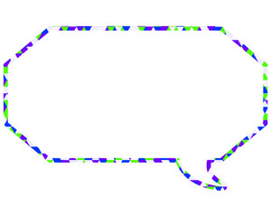 ステンドグラス風吹き出し　三角形模様　細長い八角形