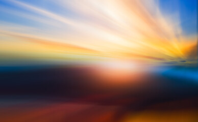 Colorful sunrise sky. Vibrant sunrise colors; hope, serenity, new beginnings.  A radiant light beam...