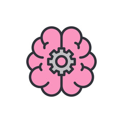 Critical thinking colored icons, minimalist vector illustration ,simple transparent graphic element .Isolated on white background