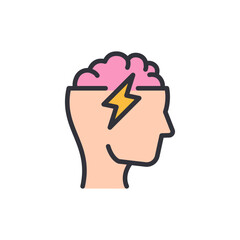 Critical thinking colored icons, minimalist vector illustration ,simple transparent graphic element .Isolated on white background