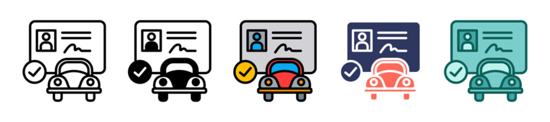Driving License multiple icon