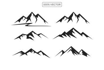 logo set mountain vector illustration template design