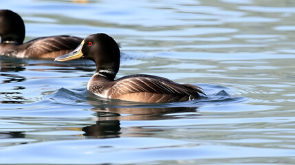Obraz premium Common eider swimming