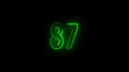 glowing green 16. glowing countdown number illustration.