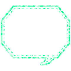 ステンドグラス風吹き出し　三角形模様　角のある八角形