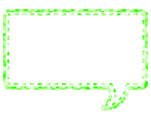 ステンドグラス風吹き出し　三角形模様　四角形
