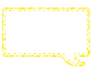 ステンドグラス風吹き出し　三角形模様　四角形