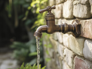 Antique style brushed bronze outdoor faucet