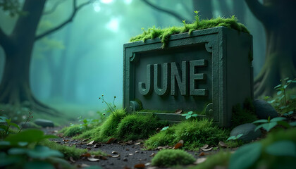 June 1, July, May - Daily Calendar Icons in flat design style, June month theme, minimalist, dramatic.