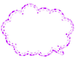 ステンドグラス風吹き出し　三角形模様　丸みのある雲形