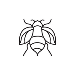 honey Bee icon Vector flat thin simple illustration for web and app..eps