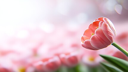 Soft pink tulips dreamy floral image