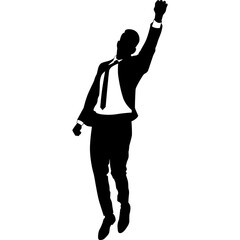Businessman Flying Silhouette