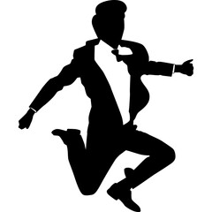 Businessman Flying Silhouette