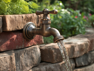 Antique style brushed bronze outdoor faucet