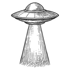 Cartoon UFO with Ray © gazwah