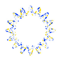 ステンドグラス風吹き出し　三角形模様　丸みのあるギザギザした形