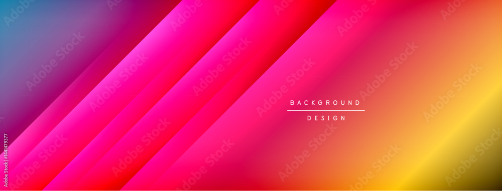 Poster Abstract gradient background. Diagonal lines create dynamic visual effect. Bright colors transition smoothly, offering modern aesthetic.