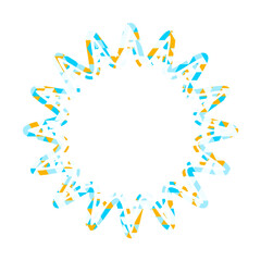 ステンドグラス風吹き出し　三角形模様　丸みのあるギザギザした形