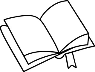 open book icon symbolizes knowledge and learning, perfect for educational themes. This bookmark can save your place any