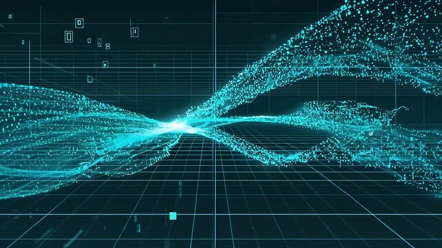 Abstract Digital Wave: Cyberspace, Data Flow, and Binary Code Visualization