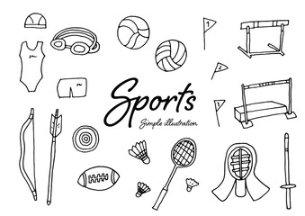 ペンを使った手描きのスポーツのイラスト素材