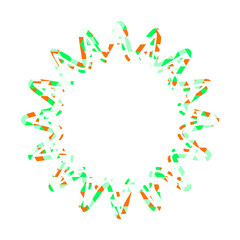ステンドグラス風吹き出し　三角形模様　丸みのあるギザギザした形
