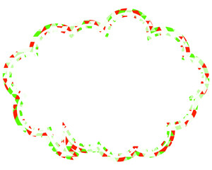 ステンドグラス風吹き出し　三角形模様　丸みのある雲形