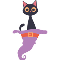 Black Cat Halloween Illustration