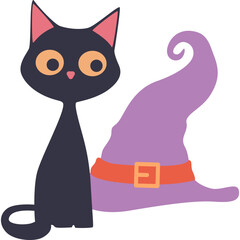 Black Cat Halloween Illustration