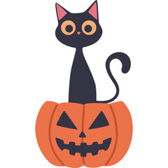 Black Cat Halloween Illustration