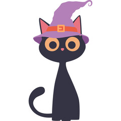 Black Cat Halloween Illustration