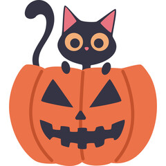 Black Cat Halloween Illustration