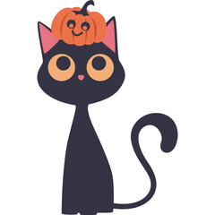 Black Cat Halloween Illustration