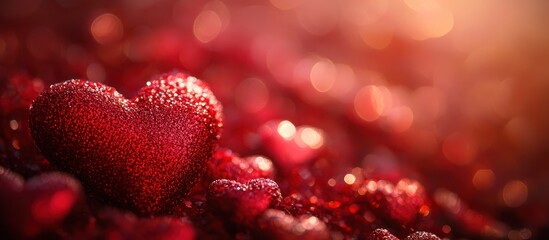 Sparkling hearts, Valentine's backdrop, love, romantic