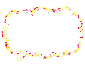 ステンドグラス風吹き出し　三角形模様　細長い雲形