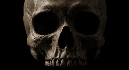 Obraz premium Skull close up on a black background