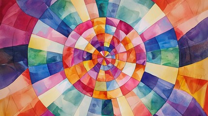 Obraz premium Eye-catching colorful abstract painting featuring dynamic shapes and patterns that evoke emotion and artistic expression in vibrant hues