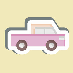 Obraz premium Sticker Flatted Lorry. related to Transport symbol. design editable