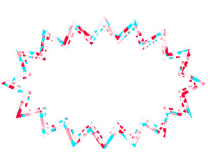 ステンドグラス風吹き出し　三角形模様　細長いギザギザした形