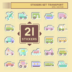 Sticker Set Transport. related to Holiday symbol. design editable