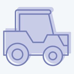 Icon Tractor. related to Transport symbol. two tone style. design editable