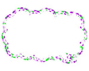ステンドグラス風吹き出し　三角形模様　細長い雲形