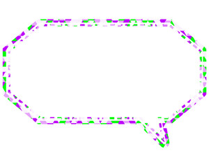 ステンドグラス風吹き出し　三角形模様　細長い八角形