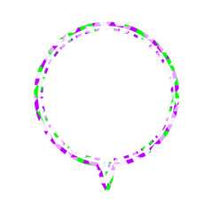 ステンドグラス風吹き出し　三角形模様　丸形の下向き
