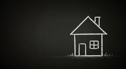 Chalkboard House Drawing