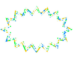 ステンドグラス風吹き出し　三角形模様　細長いギザギザした形