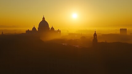 Fototapeta premium Sunrise over st. Peters basilica
